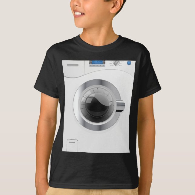 Vit tvättmaskin tee (Framsida)