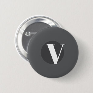 Vit typografi anpassningsbar initial grått knapp