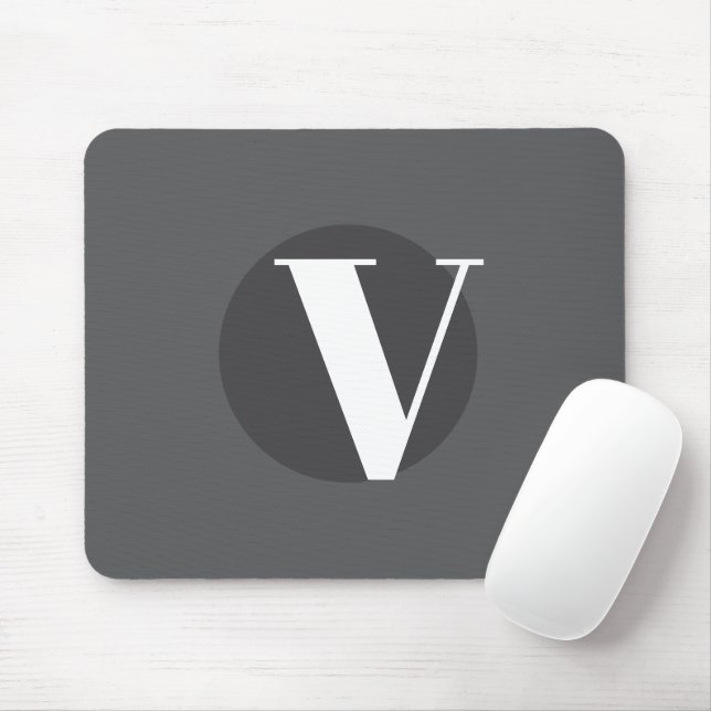 Vit typografi anpassningsbar initial grått musmatta (Med mus)