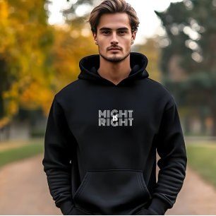 Vit typografi inspirerande högercitat hoodie