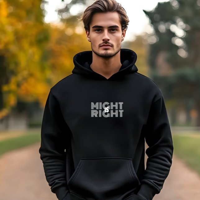 Vit typografi inspirerande högercitat  hoodie (Skapare uppladdad)