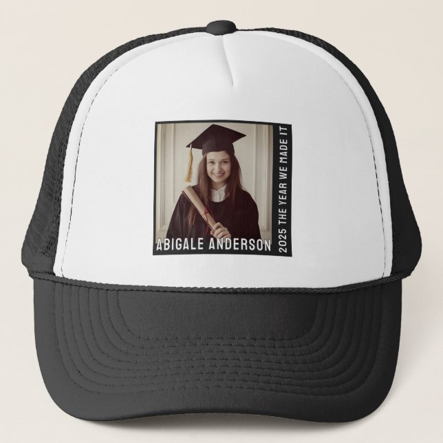 Vit typografi och fototack keps (Framsida)