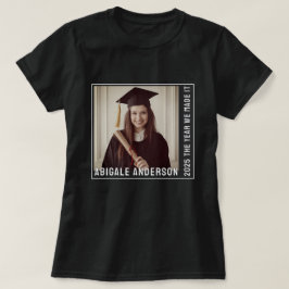 Vit typografi och fototack t shirt