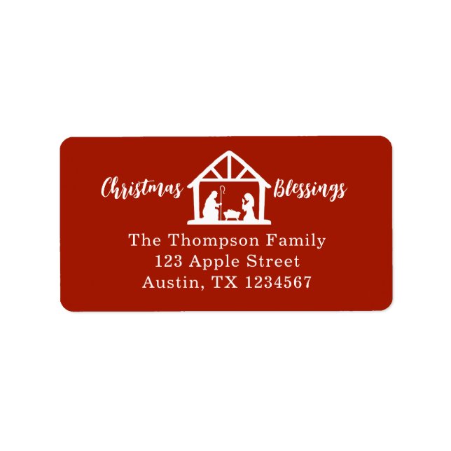 Vit typografi om jultomhet adressetikett (Framsidan)