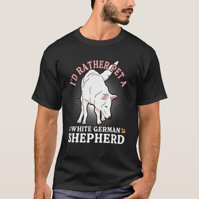 Vit tysk schäferhund ägare t shirt (Framsida)
