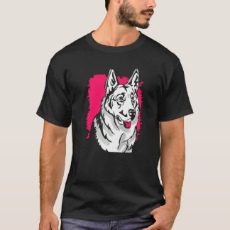 Vit tysk schäferhund ansiktskonst t shirt