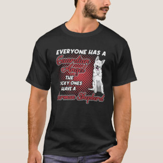 Vit tysk schäferhund är min väktarängel Hundägare T Shirt