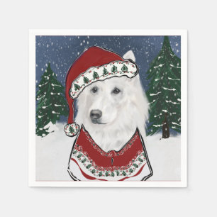 Vit tysk schäferhund pappersservett