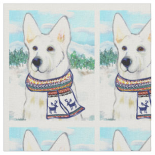 Vit tysk schäferhund tyg