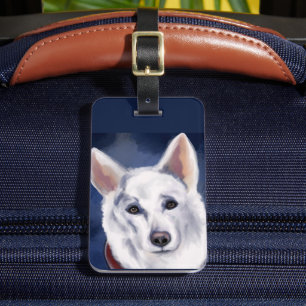 VIT TYSK SCHEFERHUND BAGAGEBRICKA