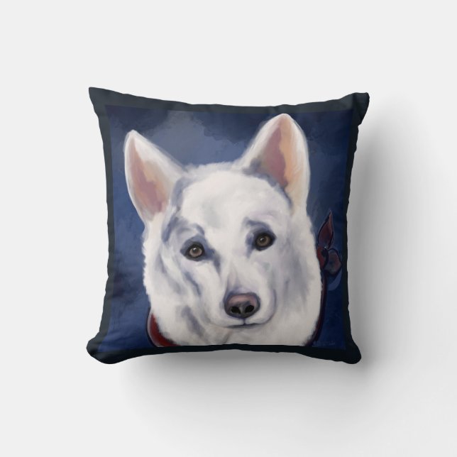 VIT TYSK SCHEFERHUND KUDDE (Framsida)