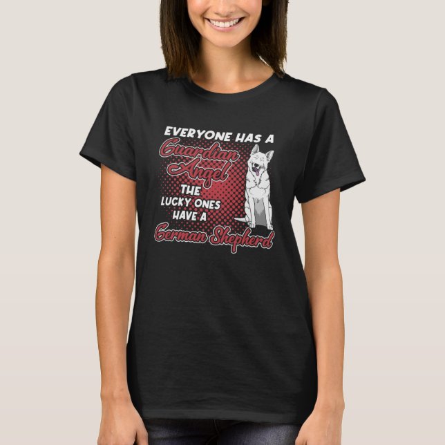 Vit tysk shepherd är min Hund. T Shirt (Framsida)