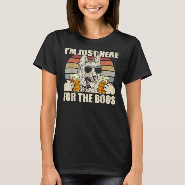 Vit tysk shepherd Drink Beer jag är här för T Shirt (Framsida)