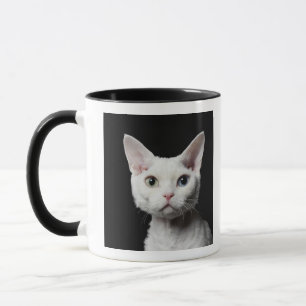 Vit udda-synad katt mugg