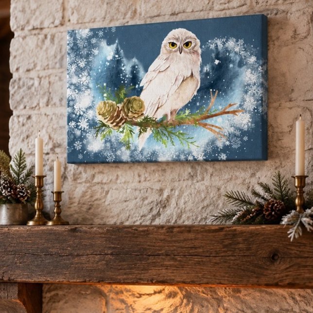 Vit Uggla Tryck på Canvas (Skapare uppladdad)