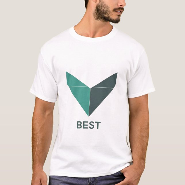 Vit unisex logotröja – Enkel, djärv anpassning  T Shirt (Framsida)