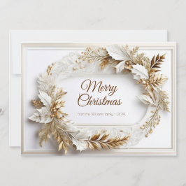 Vit utandning av klassisk elegant i guld julkort