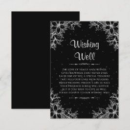 Vit utsmyckad bröllopshjärtans önskebrunn tilläggskort