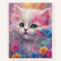 Vit, vacker fluffy-katt