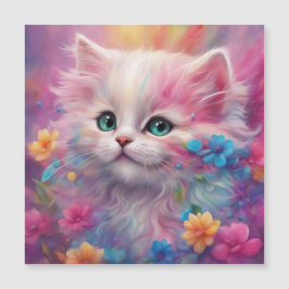 Vit, vacker fluffy-katt