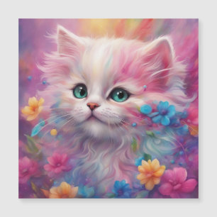 Vit, vacker fluffy-katt