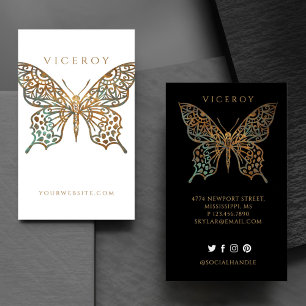 Vit vacker ornate Decorative Butterfly Logotyp Whi Visitkort