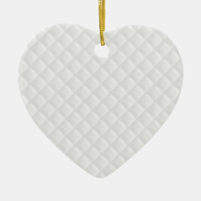 Vit vadderat läder julgransprydnad keramik (Framsidan)