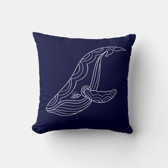 Vit val på BLUE PILLOW Kudde (Framsida)