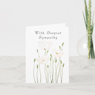 Vit vallmo-tänkande om dig Sympathy Card Kort