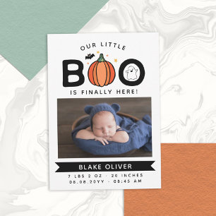Vit vår lilla Boo äntligen här Halloween-bebis Meddelande