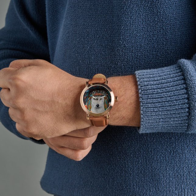Vit varg armbandsur (Handled)