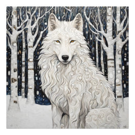 Vit Varg Fototryck