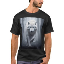 Vit Varg i Foggy Forest