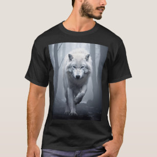 Vit Varg i Foggy Forest T Shirt
