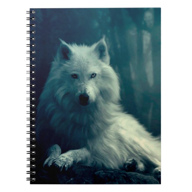 Vit varg i nattskogen anteckningsbok (Framsidan)