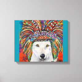 Vit Varg Konst Canvastryck