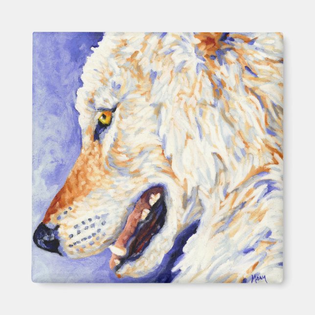 Vit Varg Magnet (Framsidan)