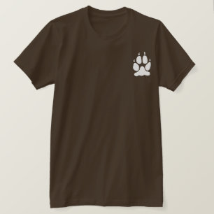 Vit Varg Paw Skriv ut Silhouette T Shirt
