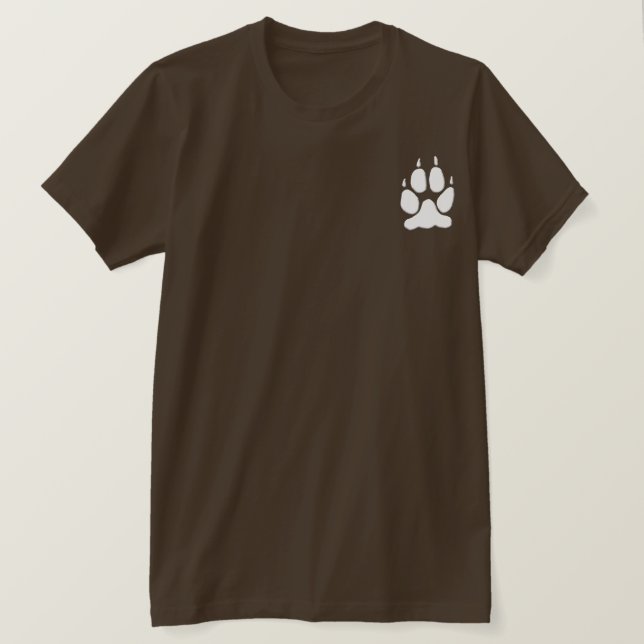 Vit Varg Paw Skriv ut Silhouette T Shirt (Design framsida)