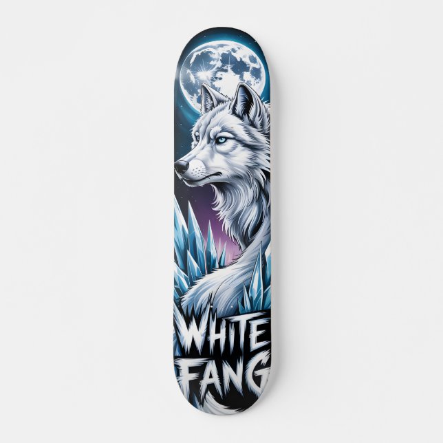 Vit varg Skateboard  (Framsida)