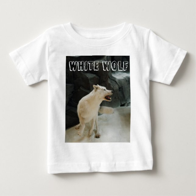 Vit Varg T Shirt (Framsida)