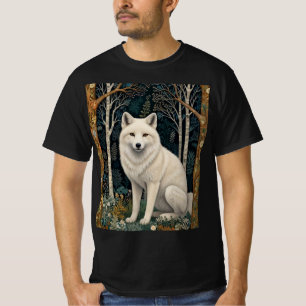 Vit varg vintage boho skog t shirt