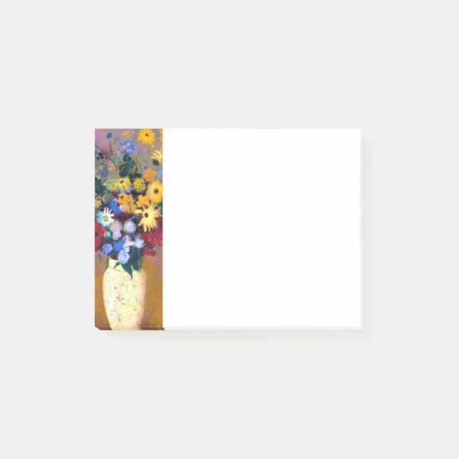 Vit vas med blommor Odilon Redon Post-it Block (Framsida)