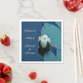 Vit vatten lily i dammen, naturfotografi pappersservett