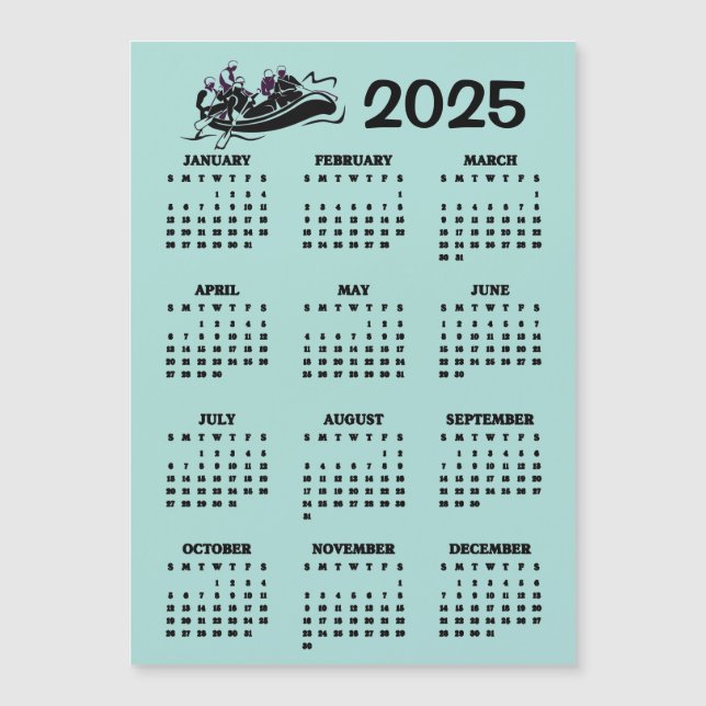 Vit Vatten Raiting 2025 Calendar Magnetic Card (Framsida)