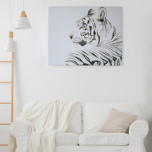 Vit vattenfärg för tiger
