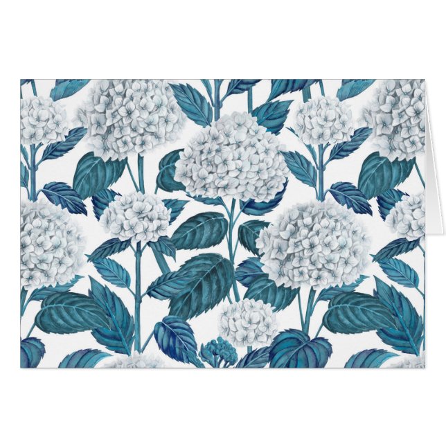 Vit vattenfärg i vattenmiljö hälsningskort (Framsidan Horizontal)