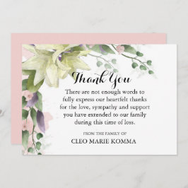 Vit vattenfärg Sympati Tack för ditt kort