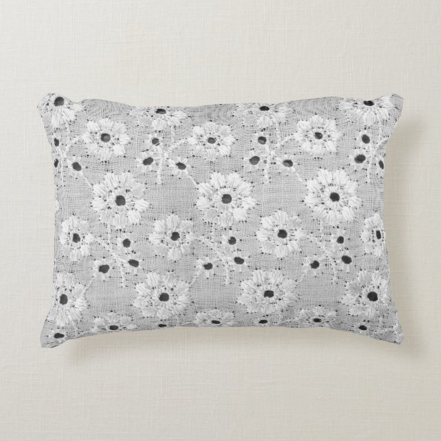 Vit väv bra snöre struktur med elegans prydnadskudde (Framsidan)