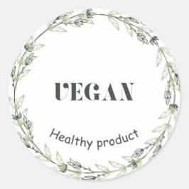 Vit Vegan-grönt Runt Klistermärke